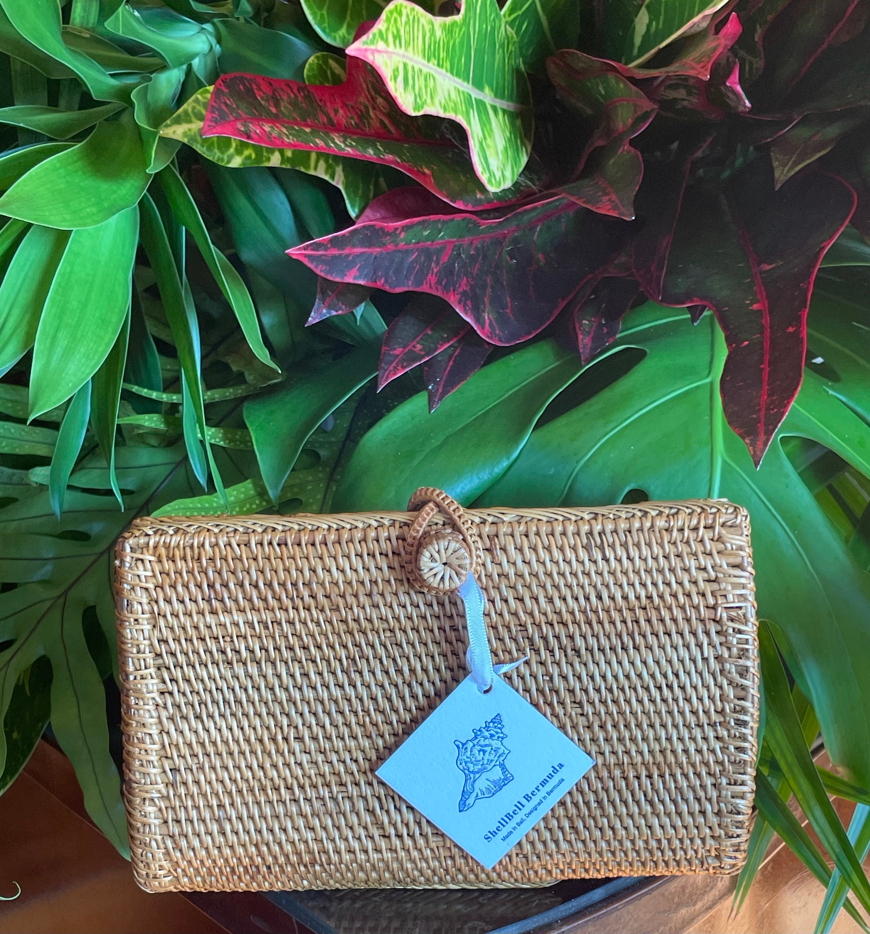 Rattan wallet cheap